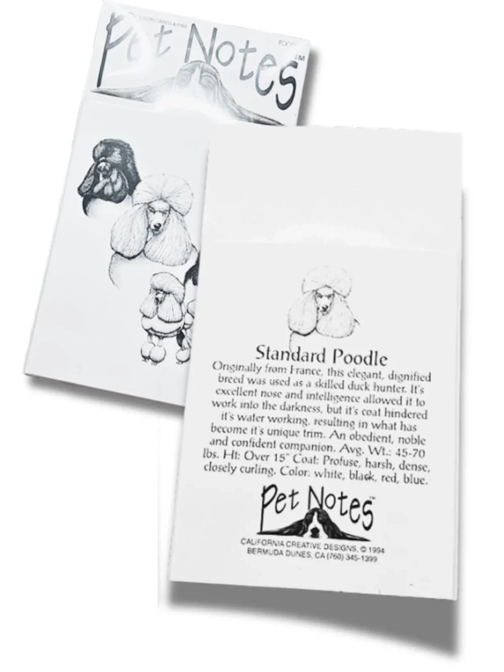 POODLE Dog Breed NEW Set 2 (12) 6PC  Vintage Art Dog Note Cards Envelopes Sets
